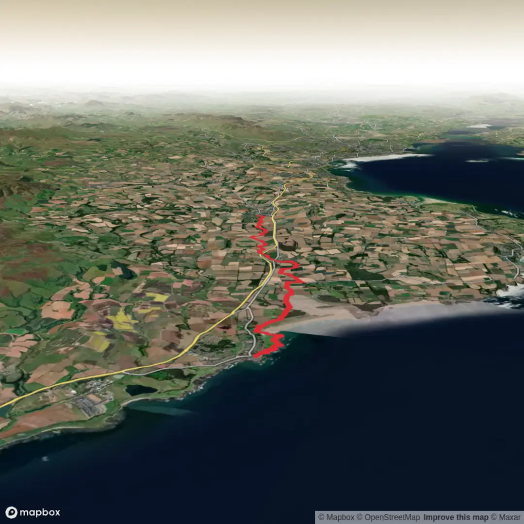 An image depicting the trail Dunbar to Haddington and its surrounding area.