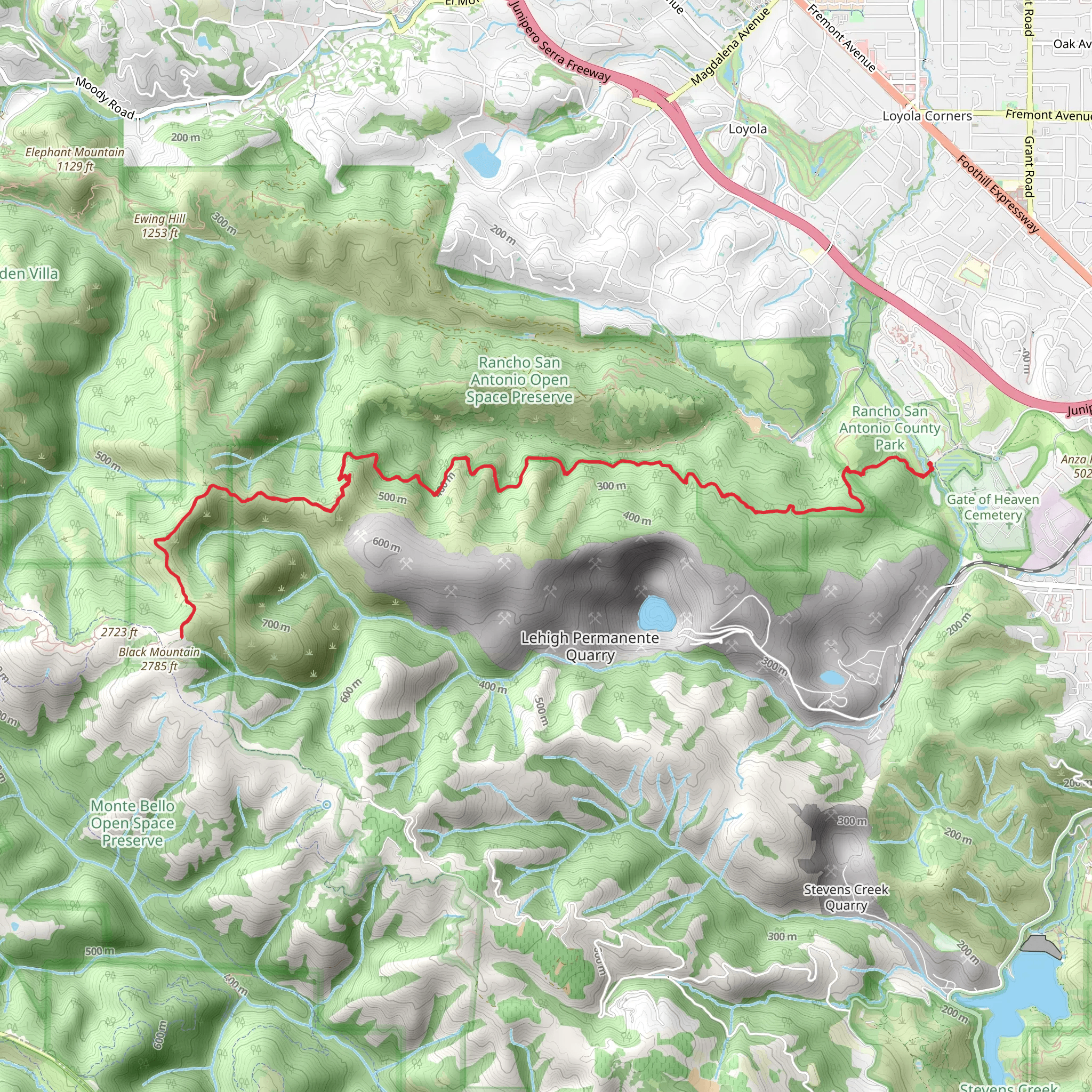 Quarry and Stephen E Abbors Trail mobile static map