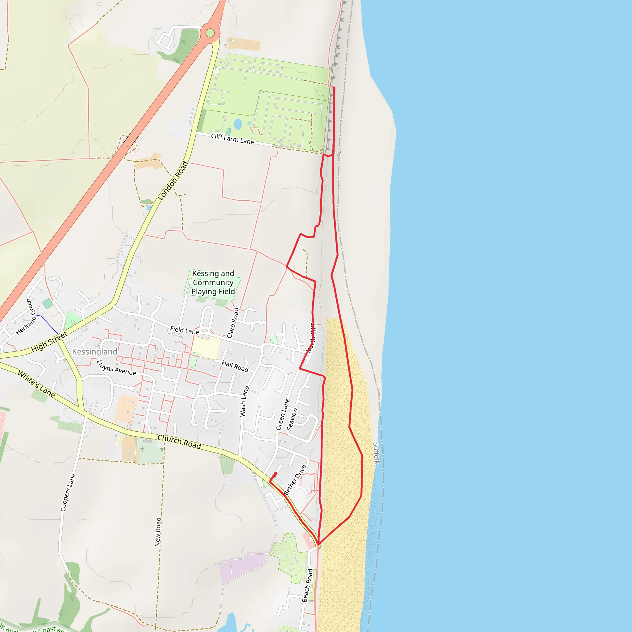 Kessingland Beach Loop mobile static map