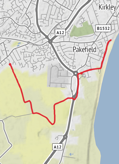 Hike from Carlton Colville mobile static map