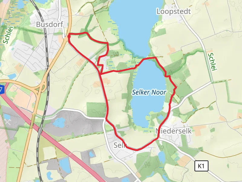 Selker Noor and Haddebyer Noor via Noor Route and Wikingerland