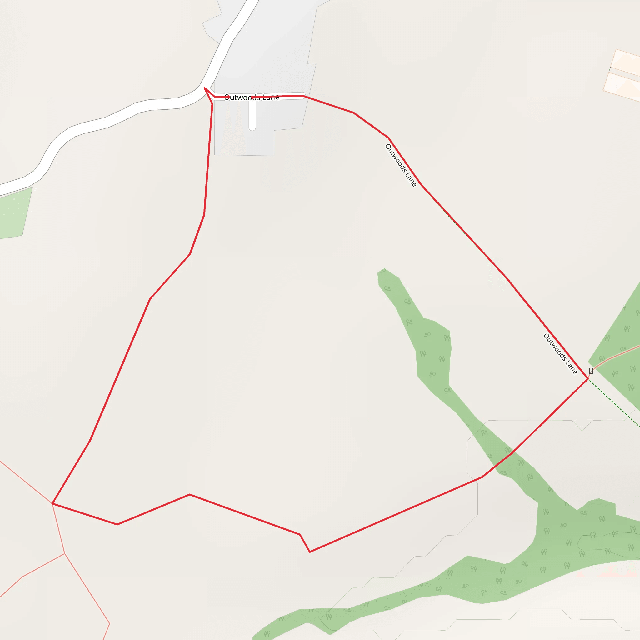 Outwoods Lane Loop mobile static map