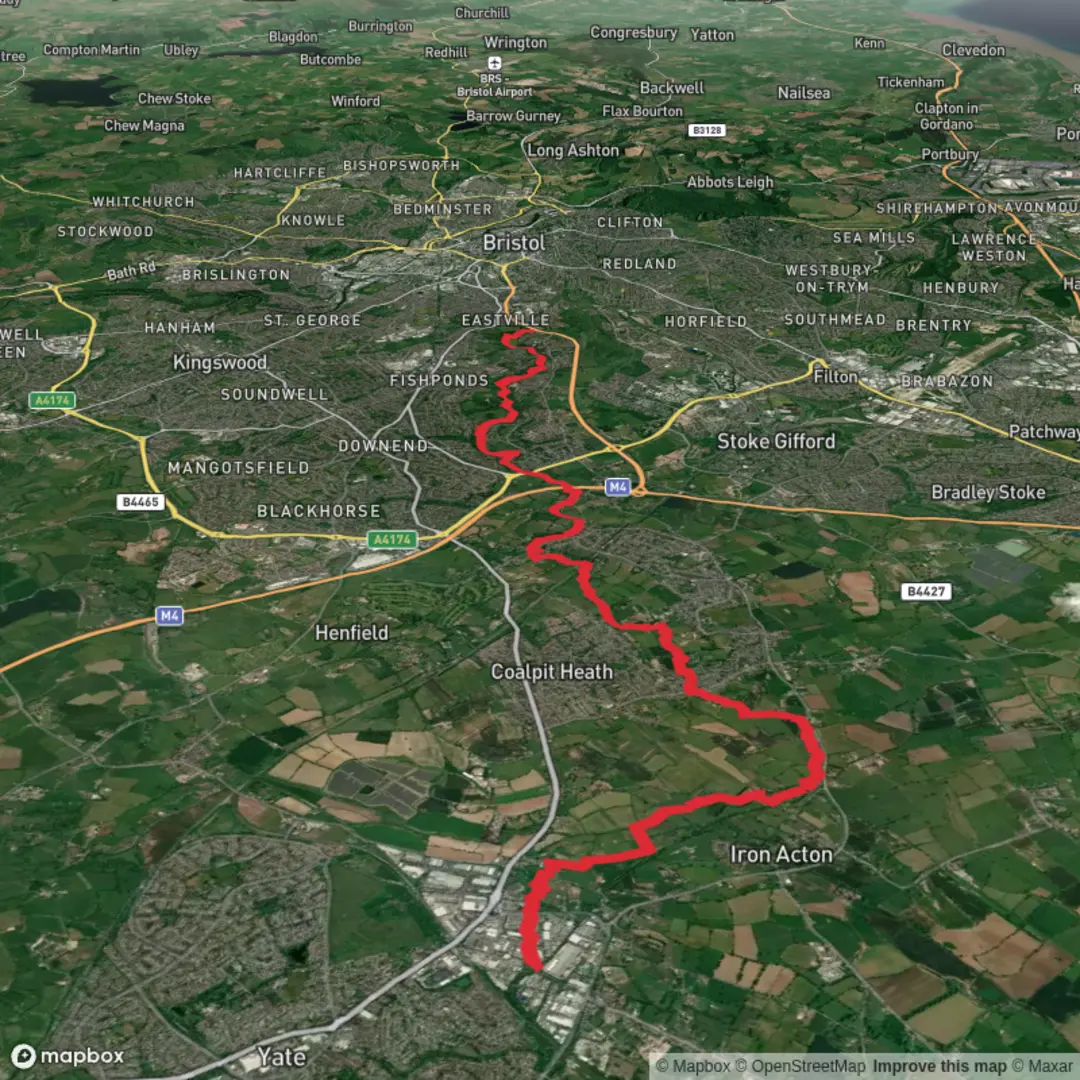 An image depicting the trail Frome Valley - Yate to Eastville and its surrounding area.