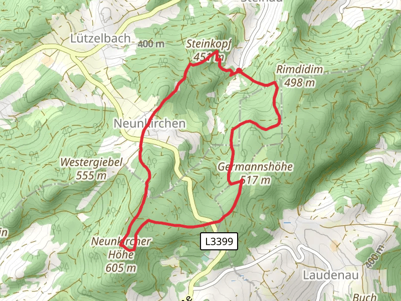 Steinkopf, Neunkirchen and Kaiserturm Loop