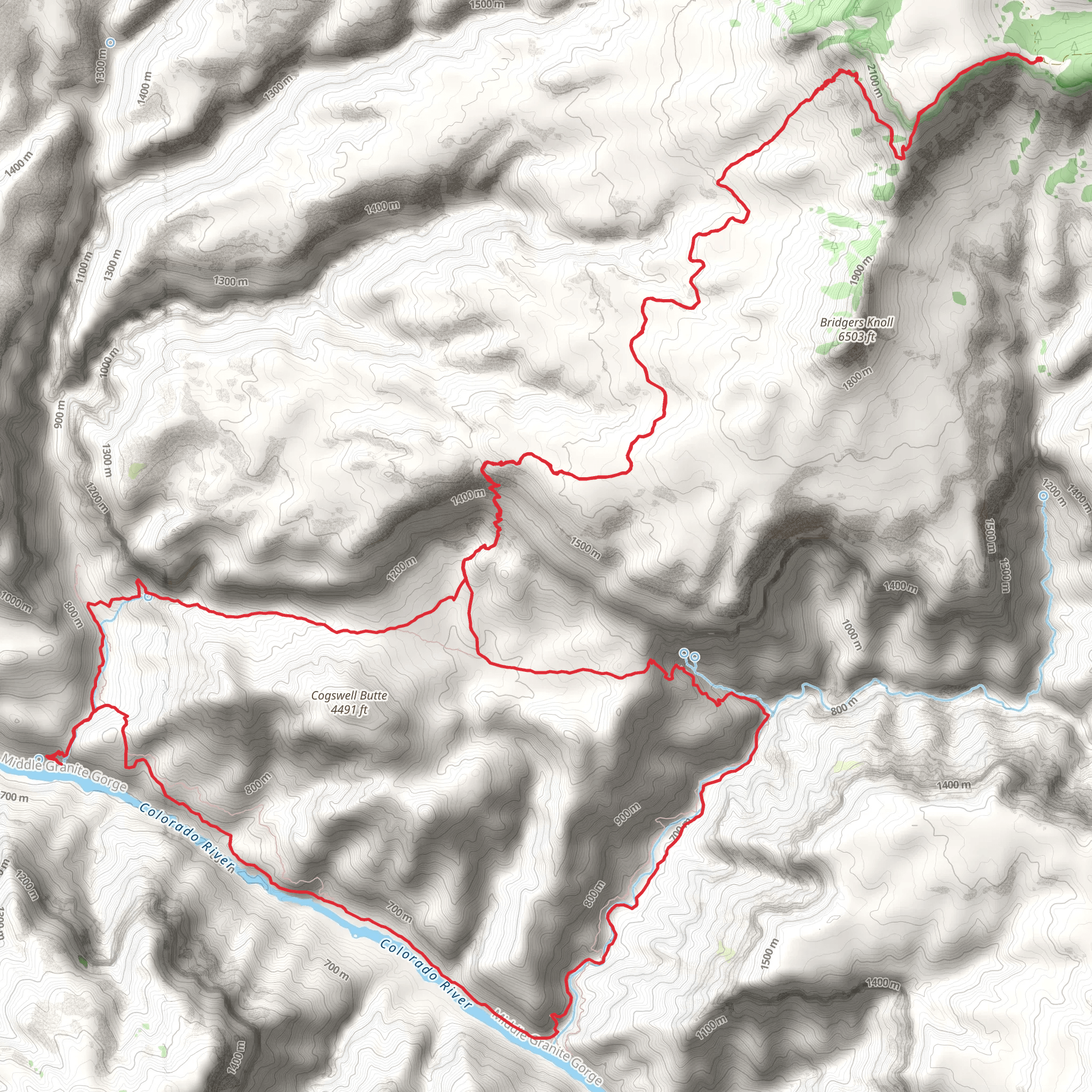 Thunder River Trail and Deer Creek Trail mobile static map