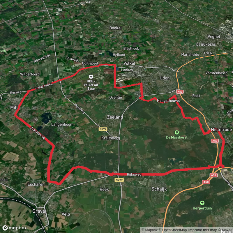 De Kuilen and Udenoord via Rijksweg and Hoogeweg