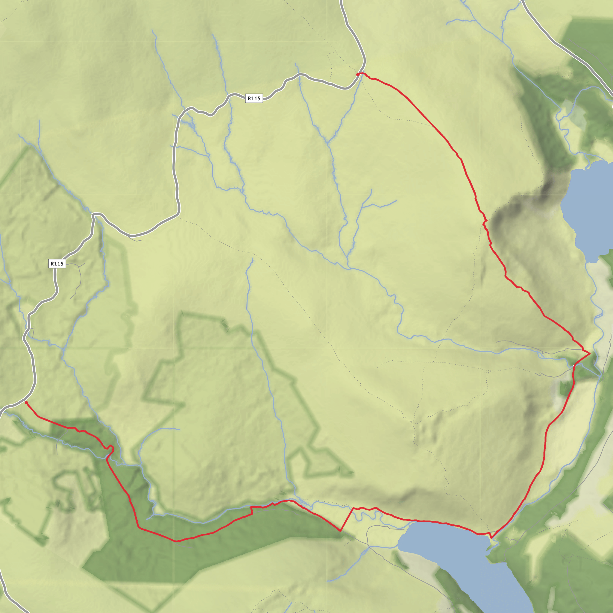 Luggala Lake Dan and Inchavore mobile static map