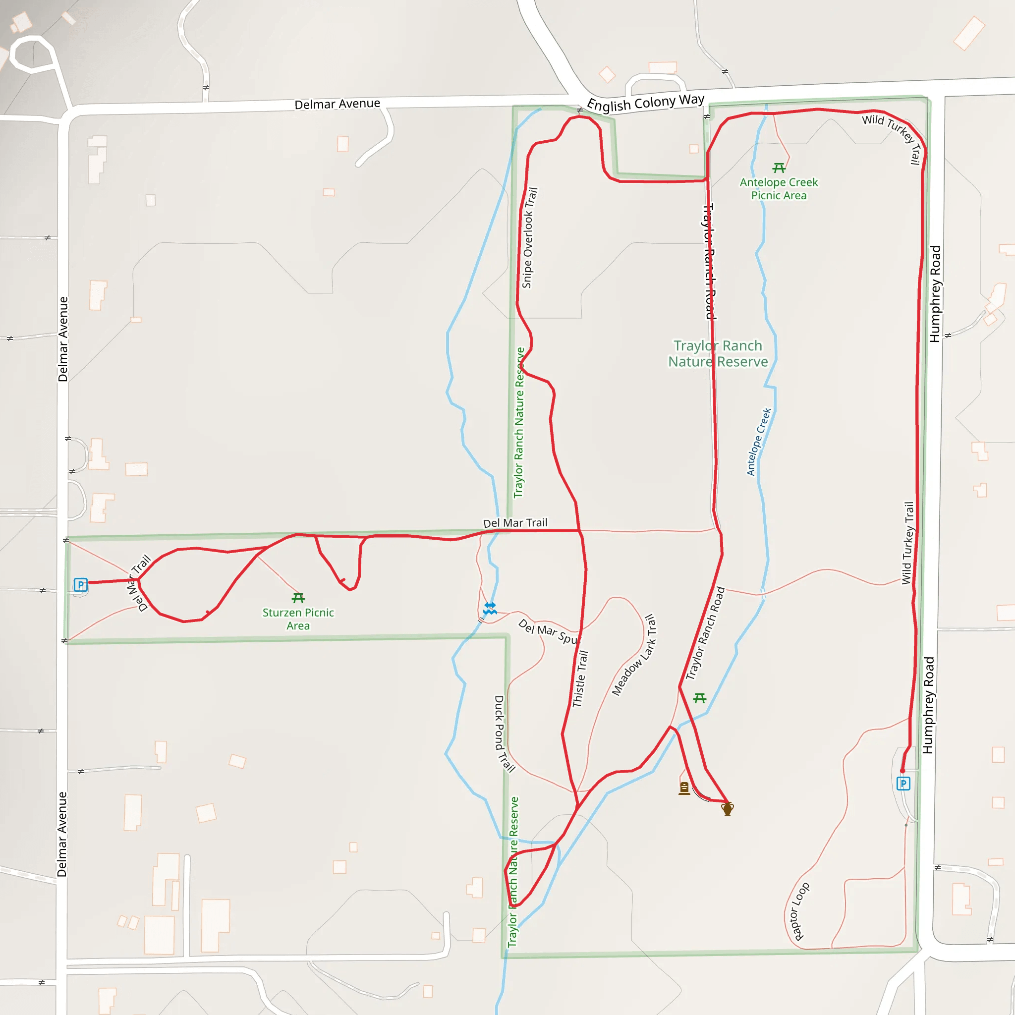 Wild Turkey and Del Mar Loop Trail mobile static map
