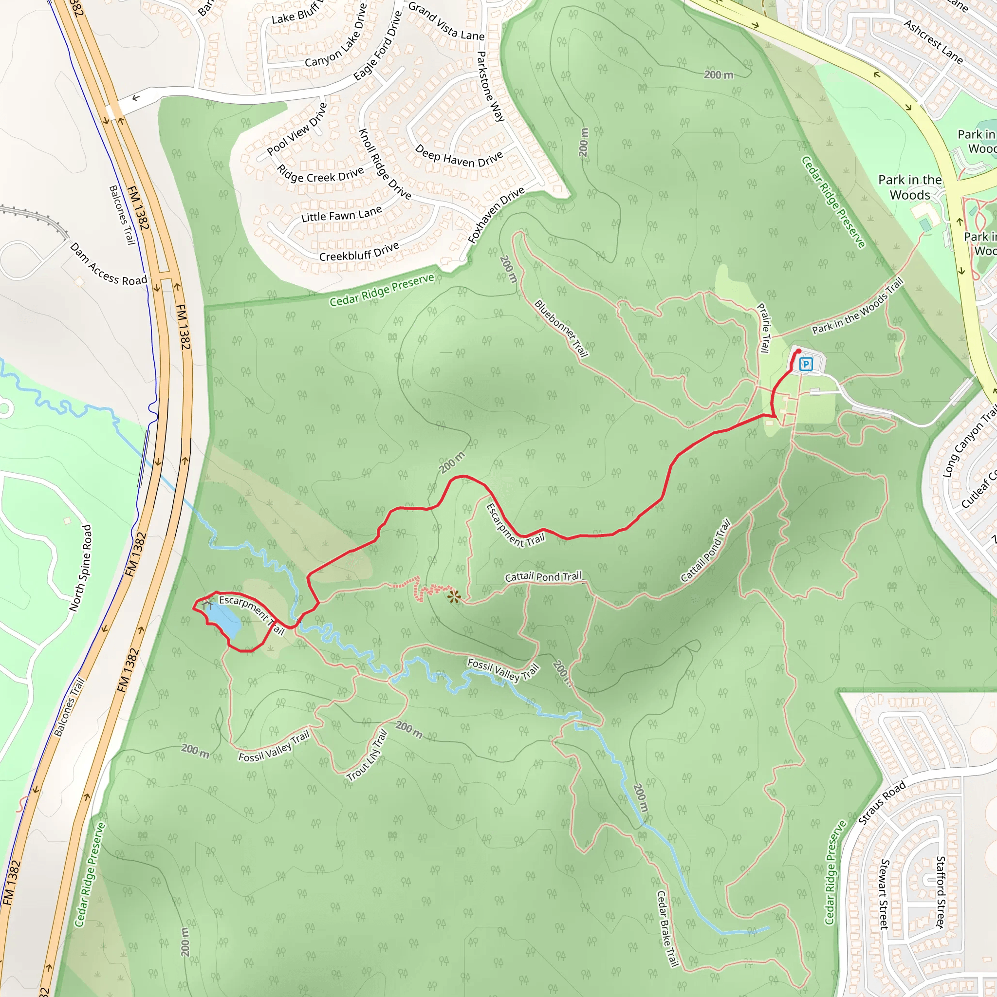 Catail Pond via Escarpment Trail mobile static map