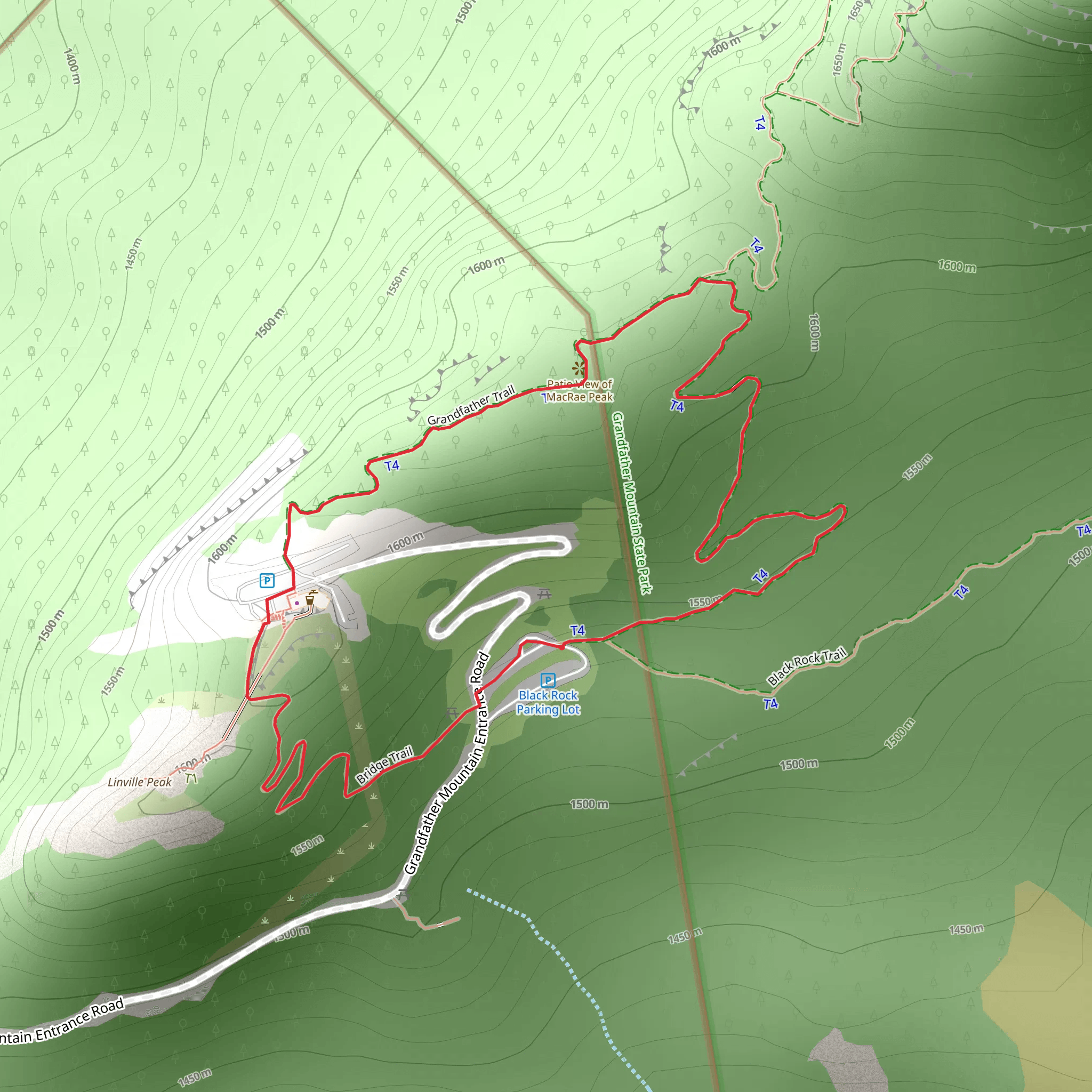 Grandfather Extension Loop Trail mobile static map