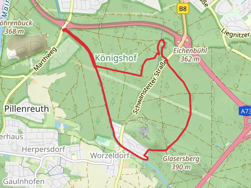 Laende Worzeldorf and Nürnberg-Langwasser - Pilenreuth and Schleusen