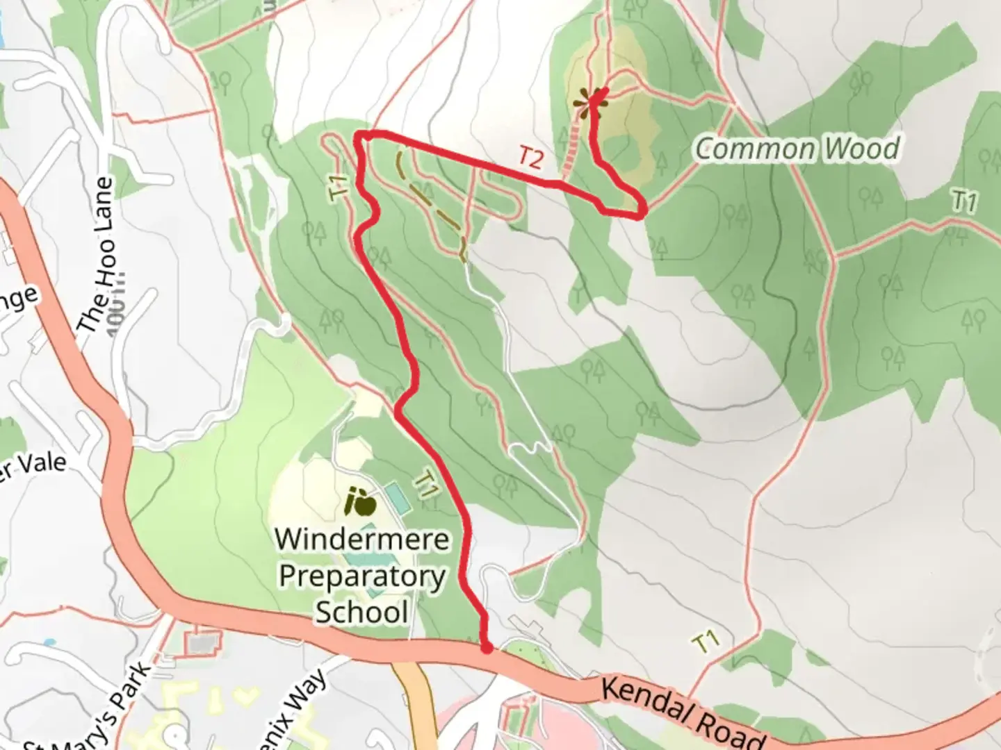 An image depicting the trail Orrest Head and its surrounding area.