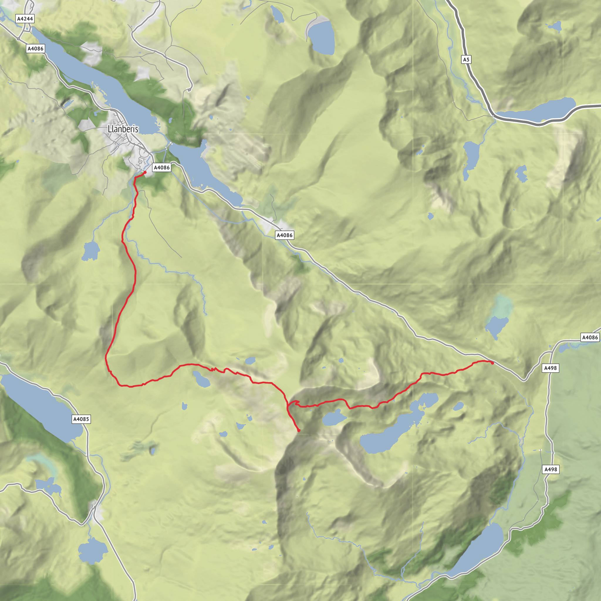 Snowdon - Yr Wyddfa and Tyn - yr - aelgerth mobile static map