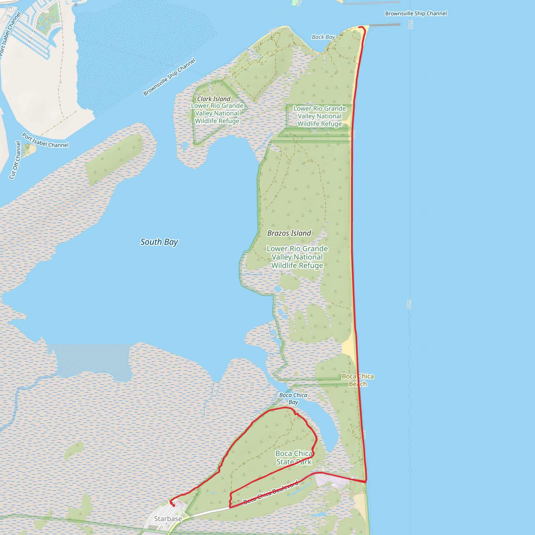 Boca Chica Starship Trail mobile static map