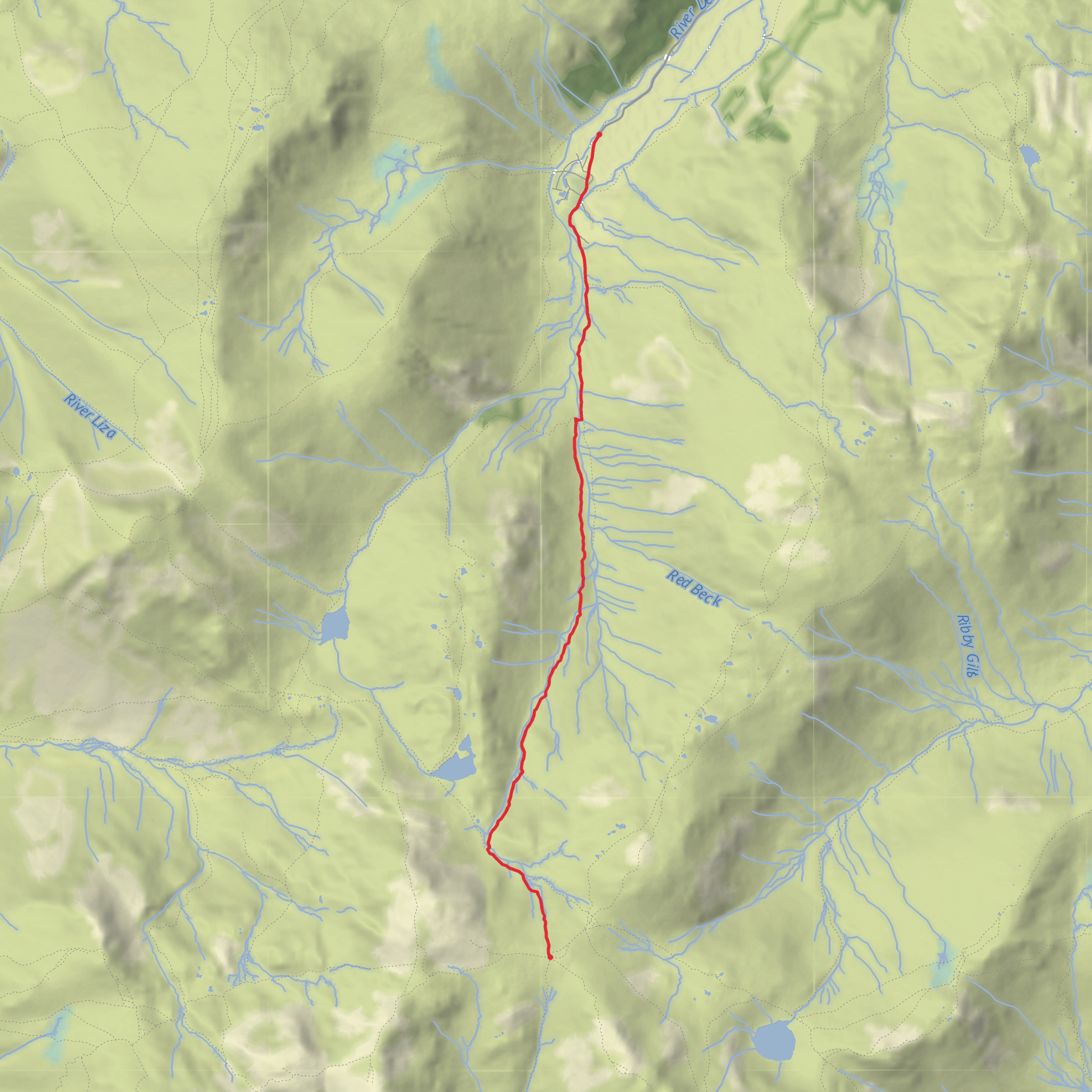Seathwaite to Esk Hause mobile static map