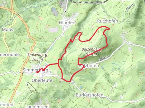 Ruine Ellhofen, Berbruggen and Balzenberg Loop via Munchner Jakobsweg