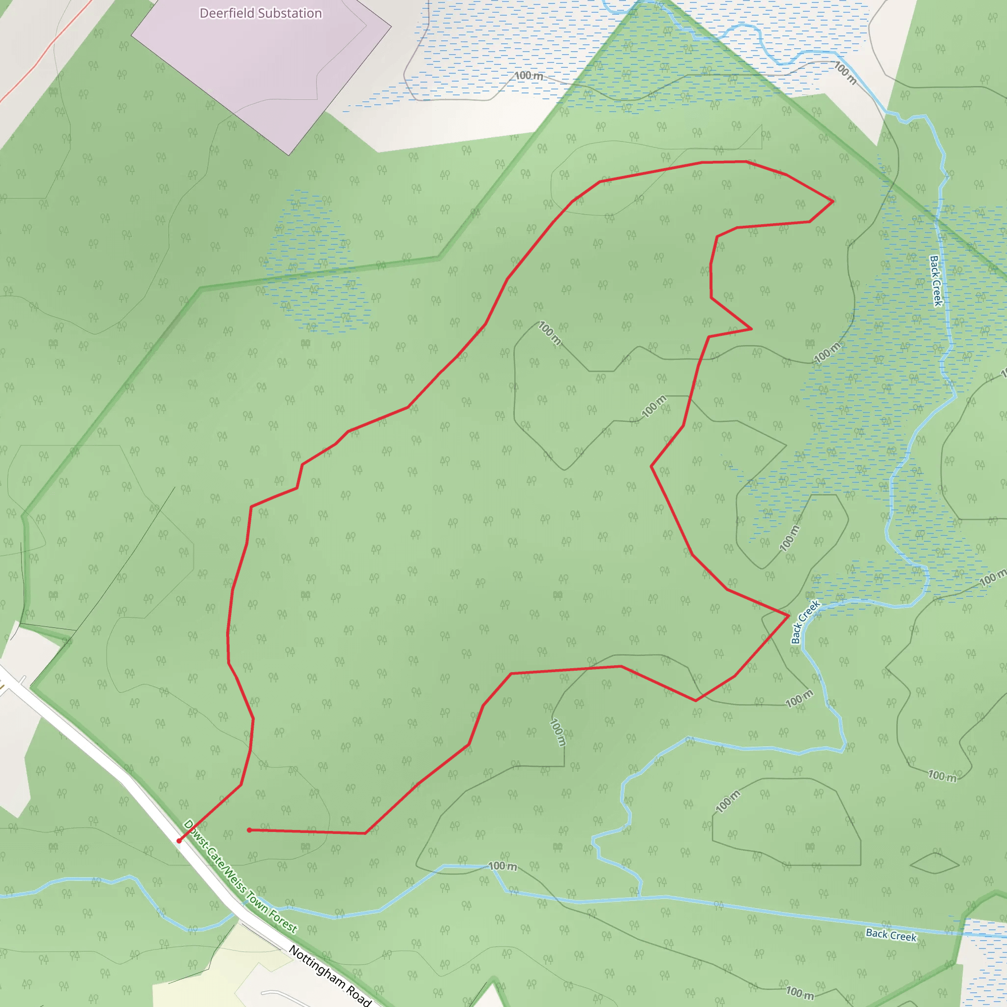 Dowst-Cate Town Forest Loop mobile static map