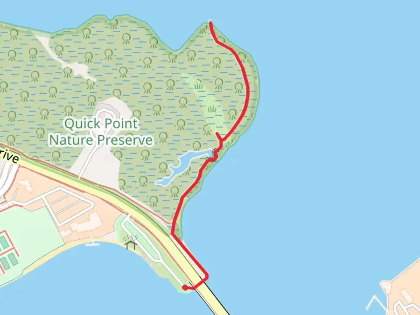 An image depicting the trail Overlook Park via New Pass and its surrounding area.