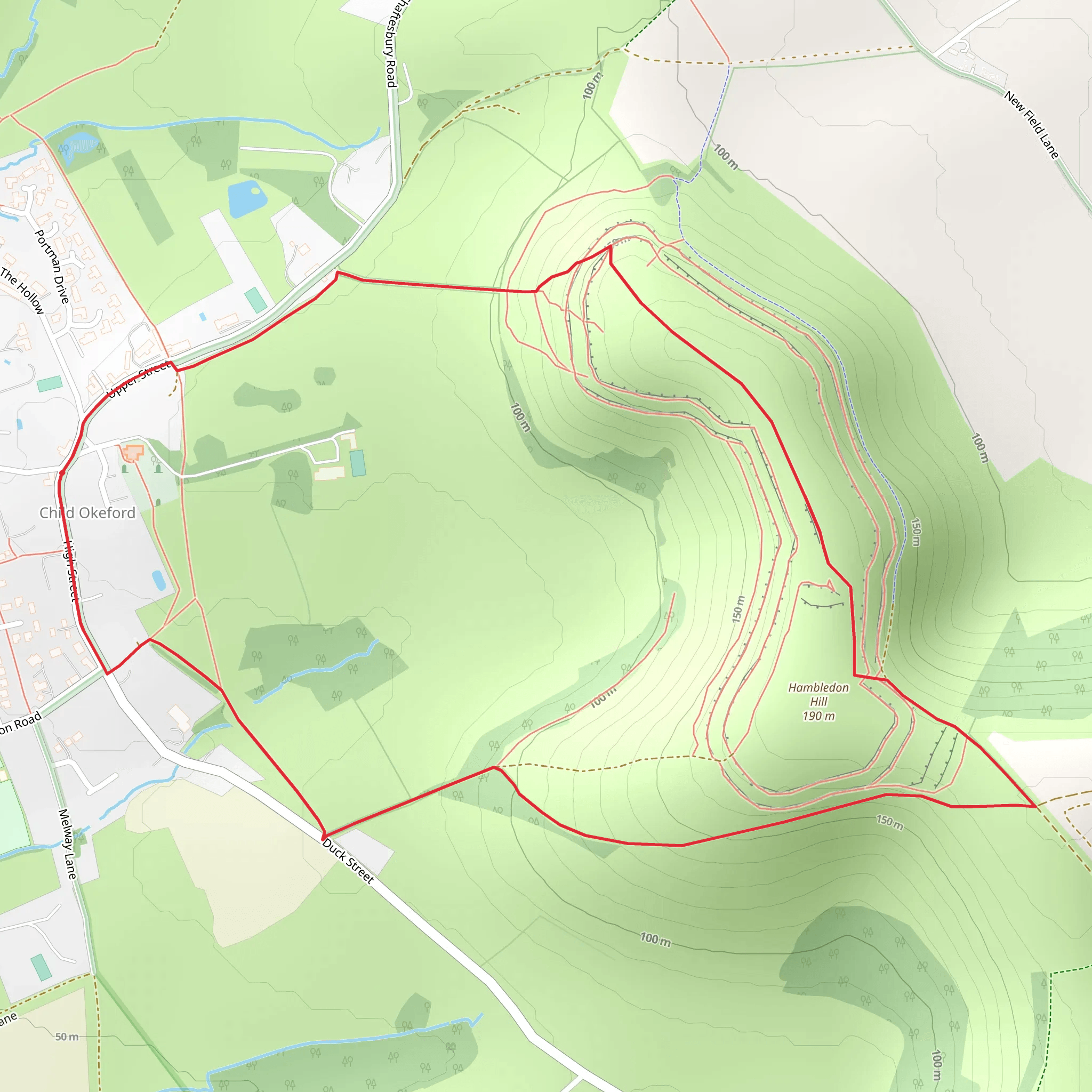 Hambledon Hill Loop mobile static map