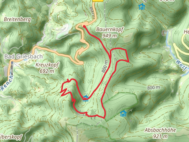 Seauer Hutte, Marienruhe, Teufelskanzel and Hildahutte Loop
