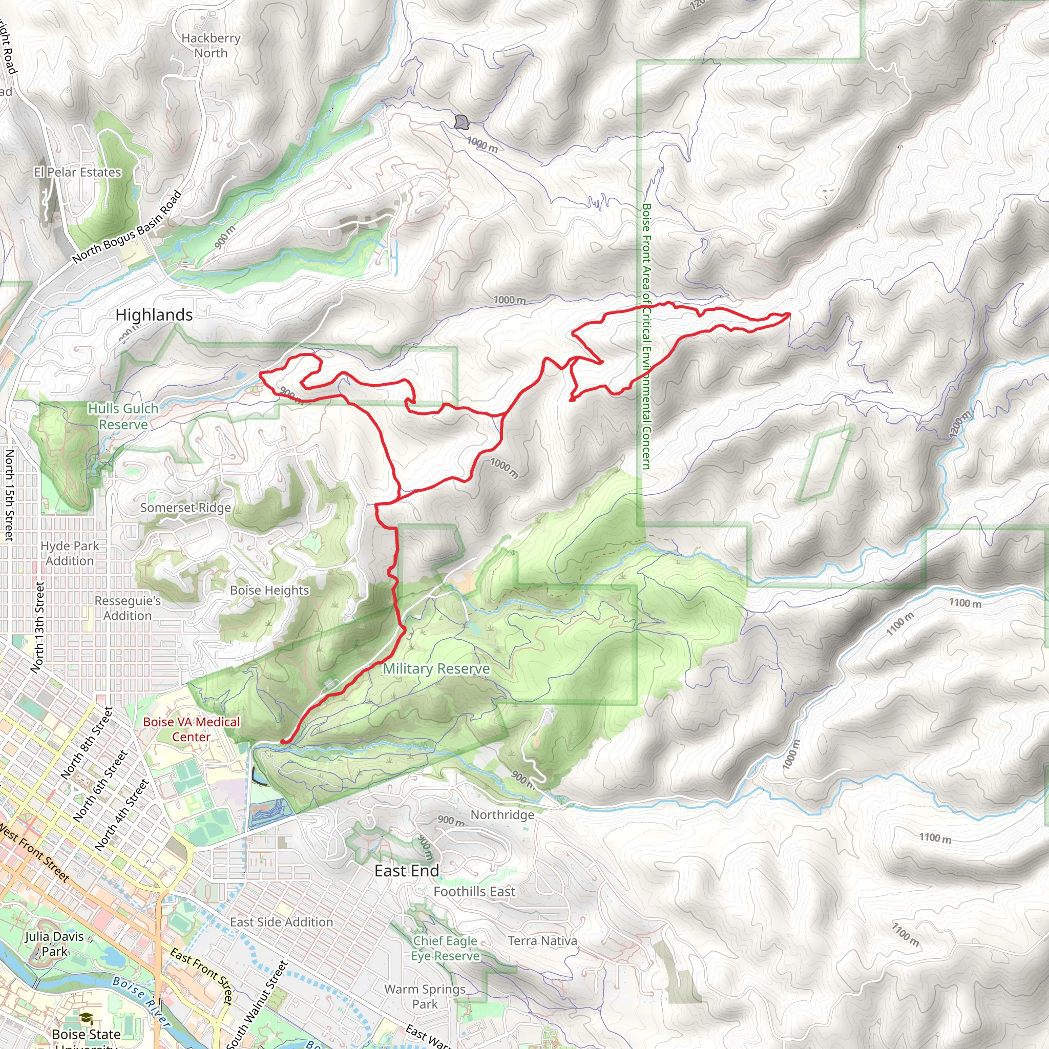 Red Cliffs and Crestline Loop via Mountain Cove mobile static map