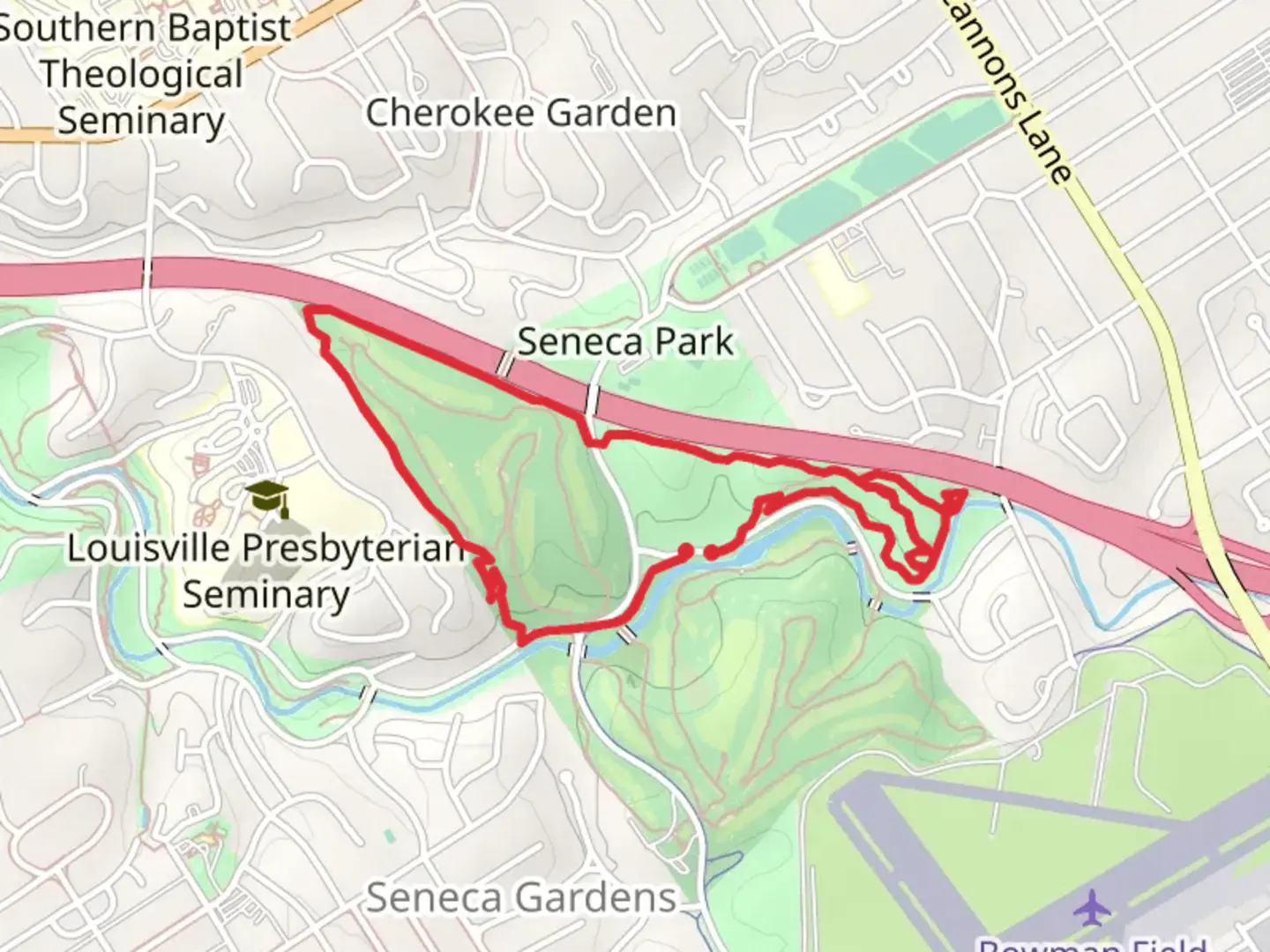 An image depicting the trail Seneca Park Road Loop and its surrounding area.