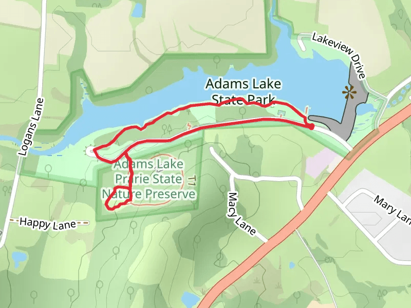 Adams Lake State Park Loop