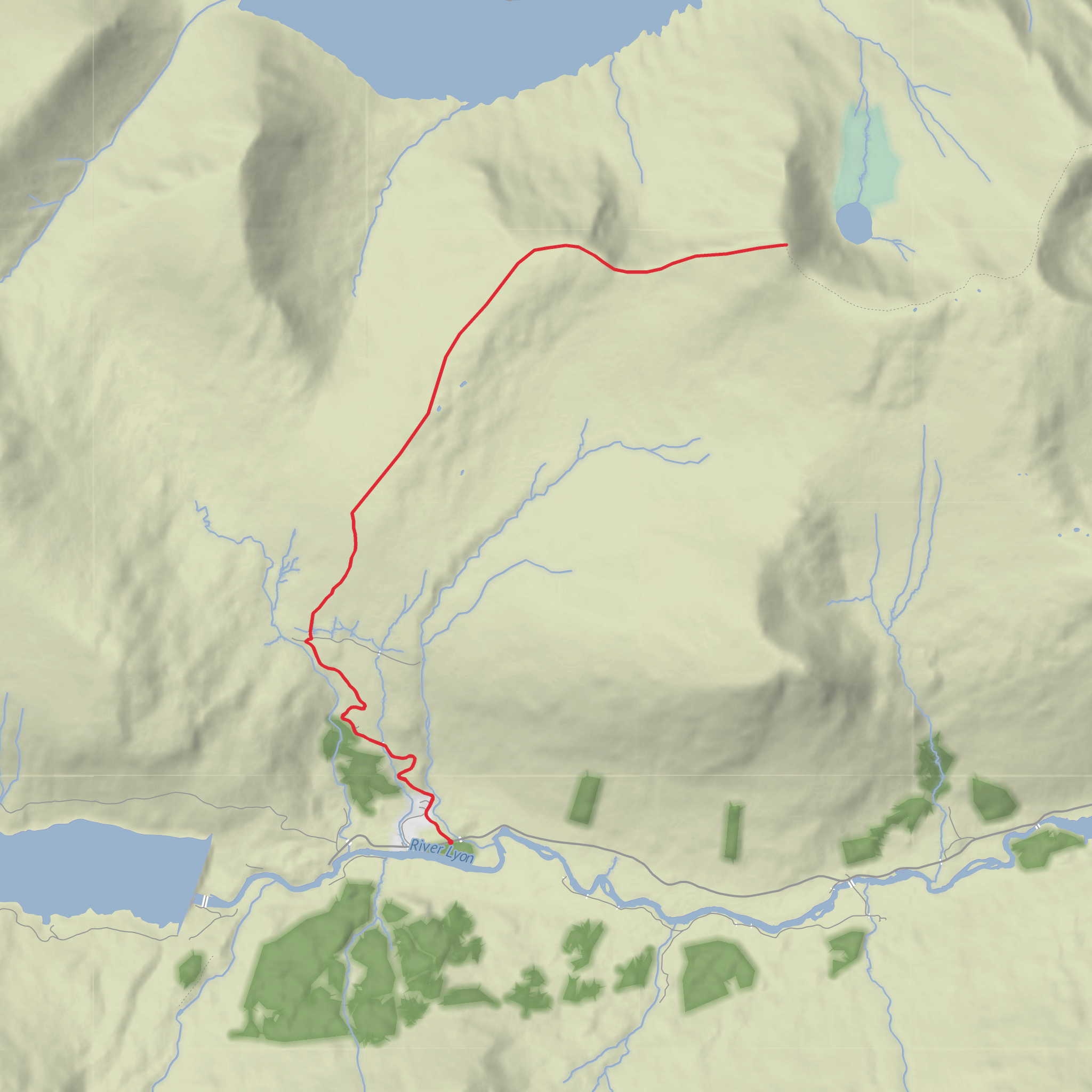 Meall an Odhar and Stuchd an Lochain mobile static map