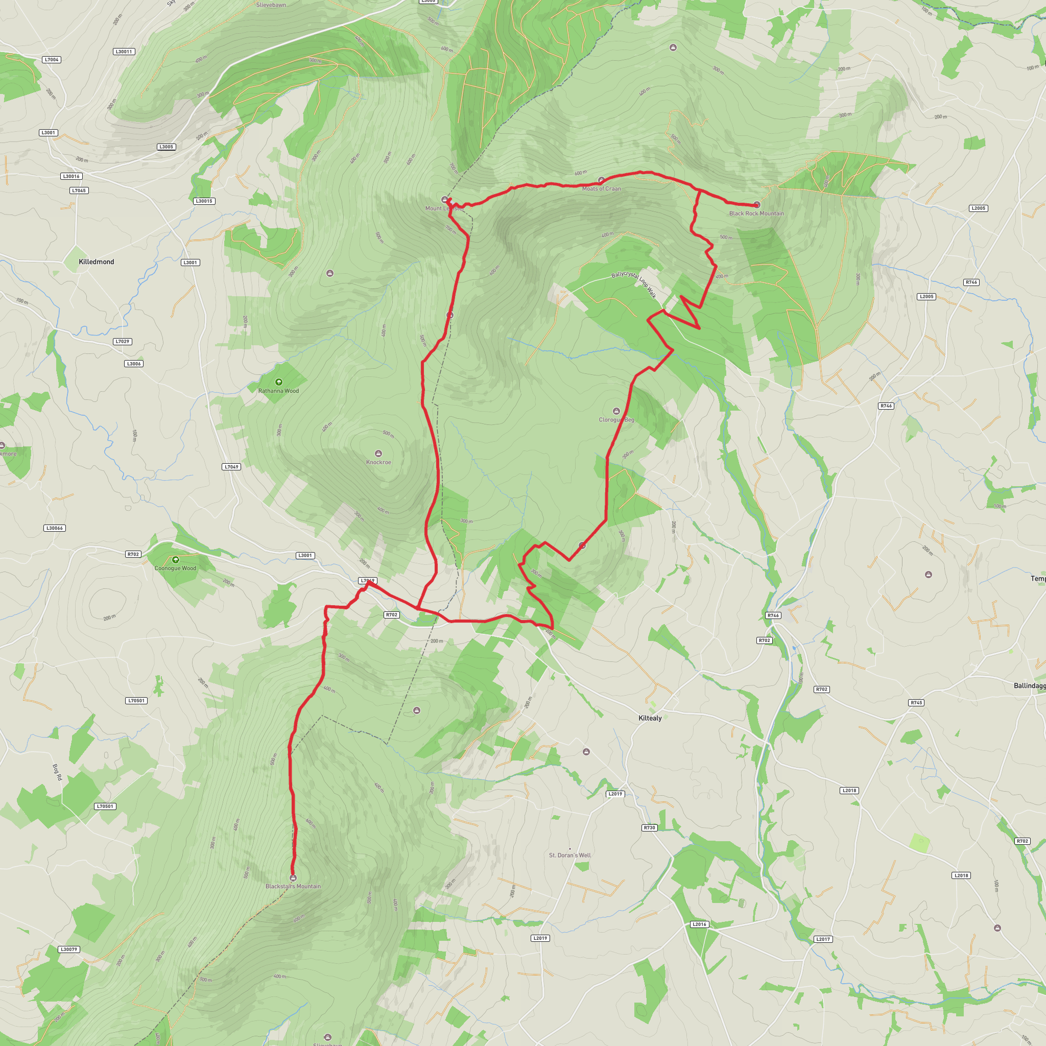 Mount Leinster Loop mobile static map