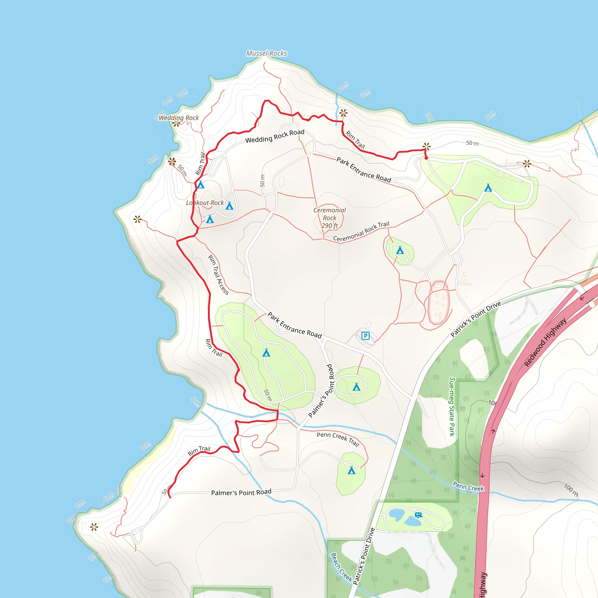 Rim Trail mobile static map