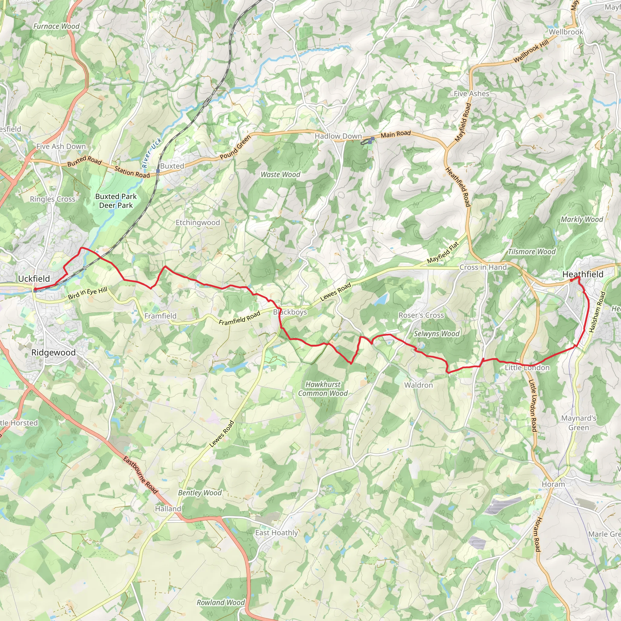Heathfield, Little London and Hempstead Wood mobile static map