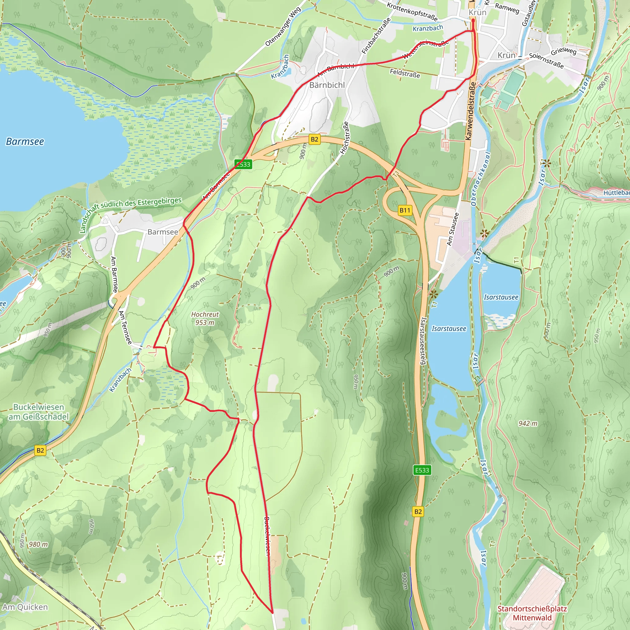 Tennsee via Buckelwiesen mobile static map