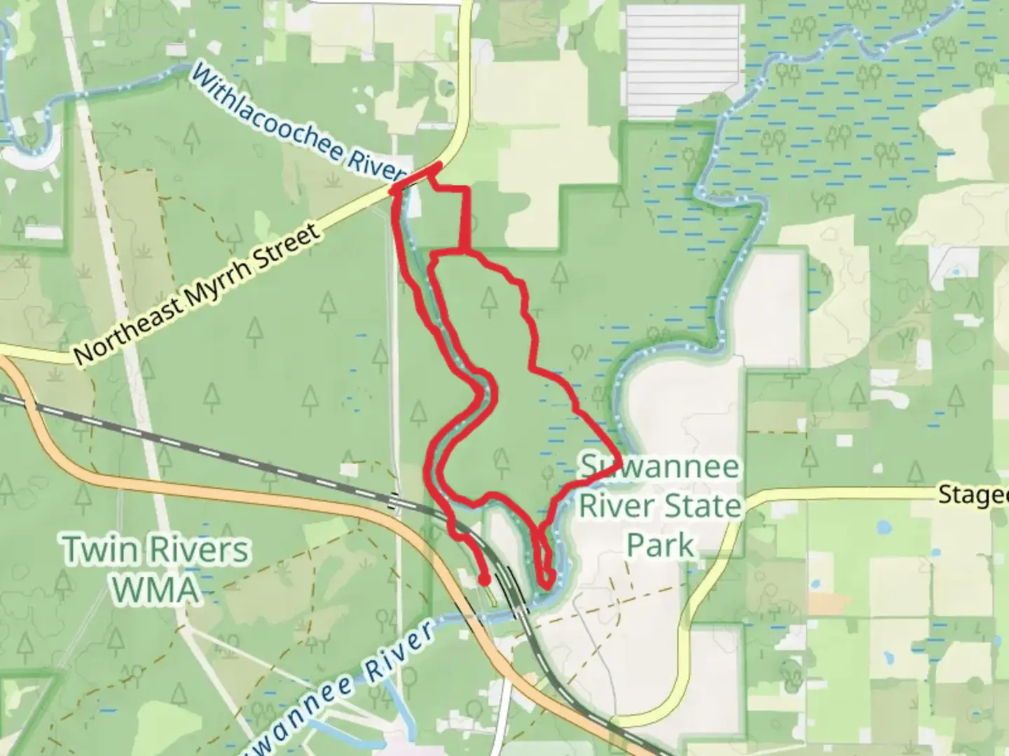 An image depicting the trail Big Oak Loop Trail and its surrounding area.