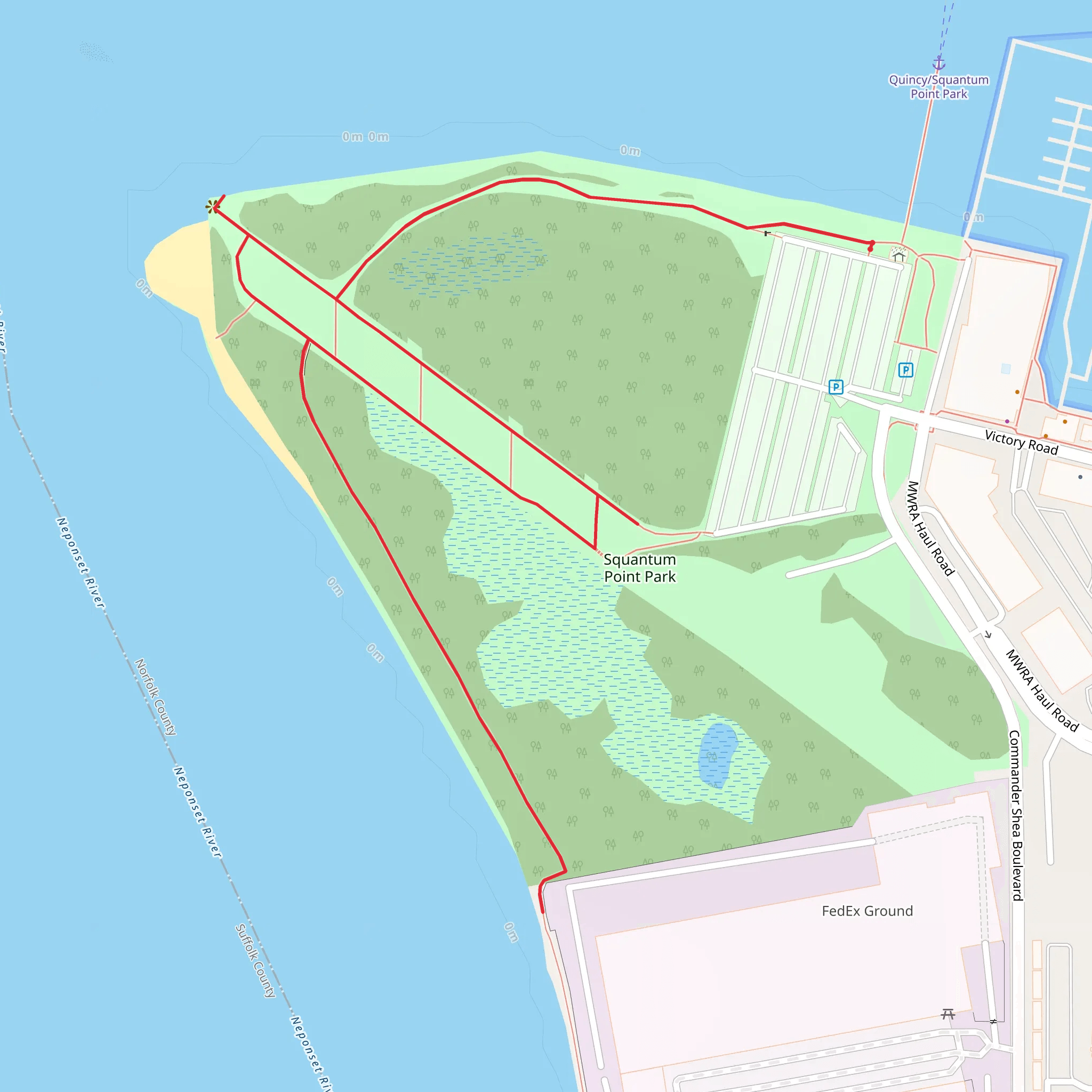 Squantum Point Park Trail mobile static map