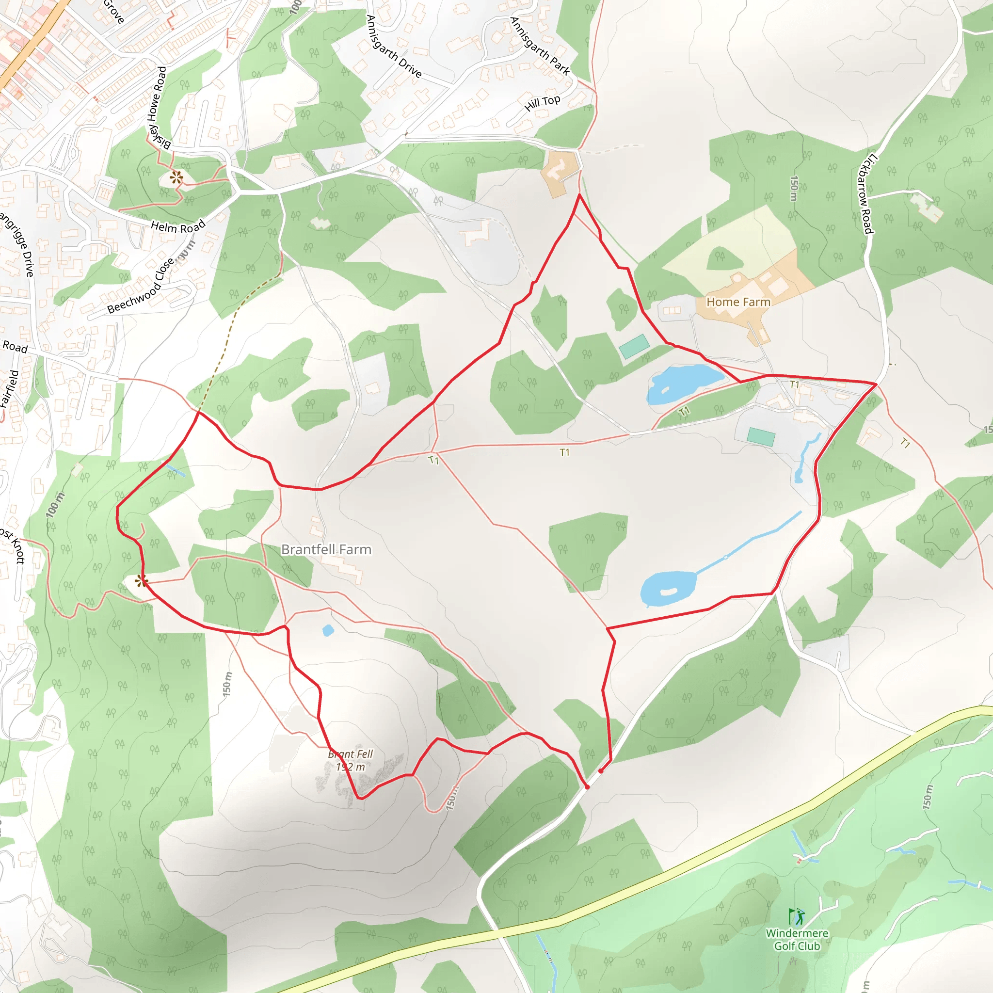 Brant Fell Viewpoint Loop mobile static map