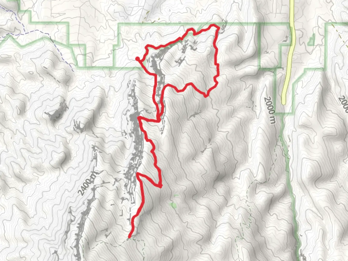 An image depicting the trail Sandia Crest Trail and Del Orno Trail Loop and its surrounding area.