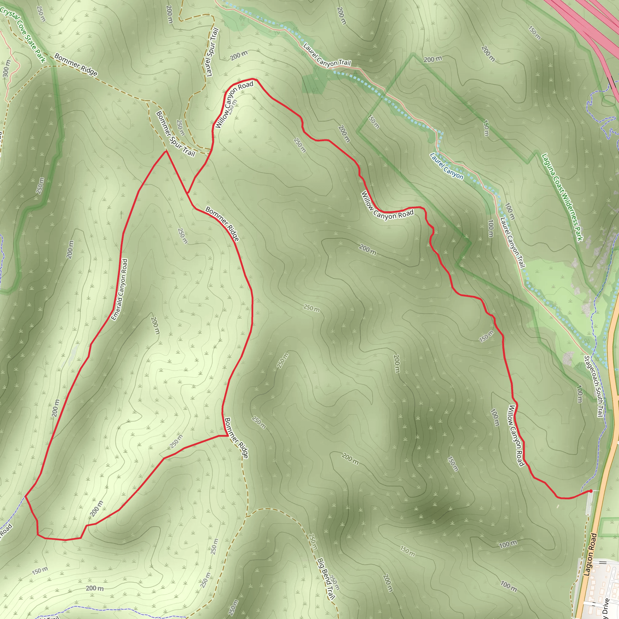 Willow Canyon Road, Rommer Ridge and Emerald Canyon Road Loop mobile static map