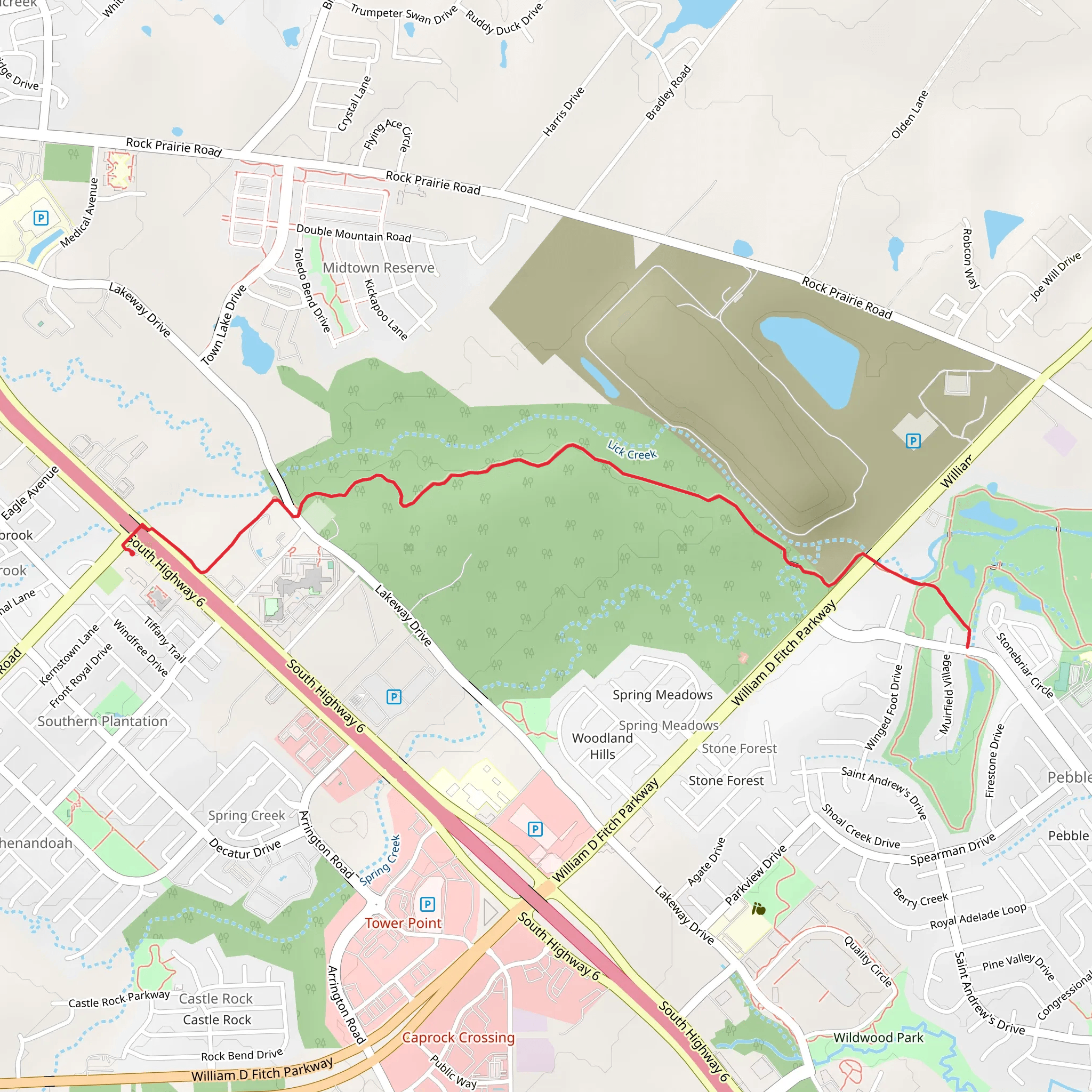 Lick Creek Greenway Trail mobile static map