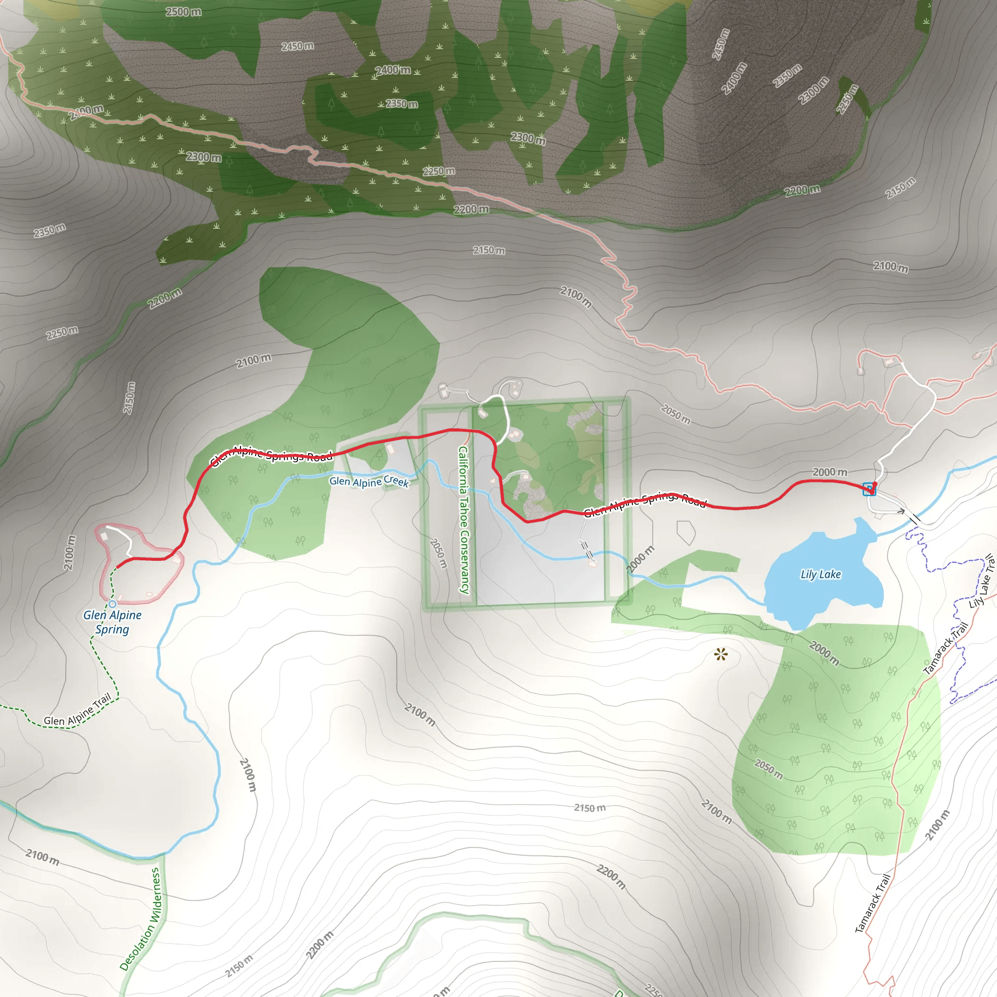 Glen Alpine Springs Road mobile static map