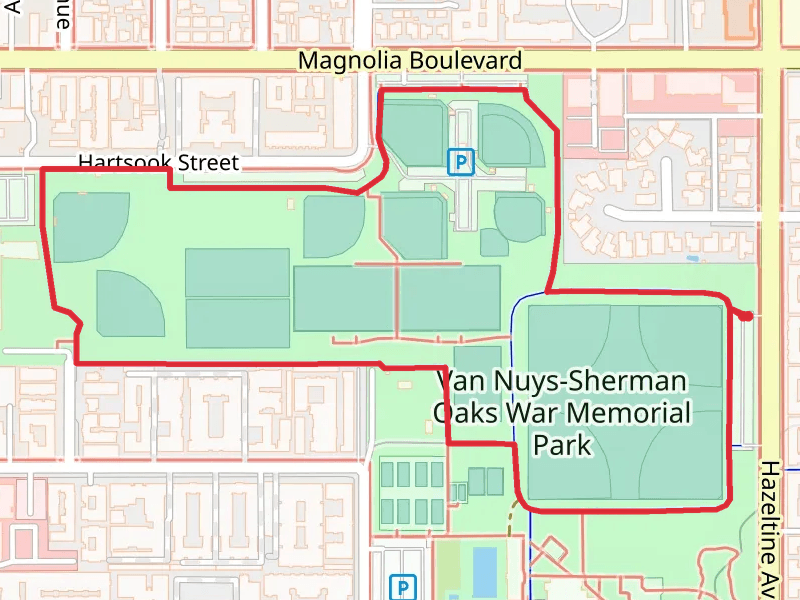 Van Nuys Sherman Oaks War Memorial Park Loop