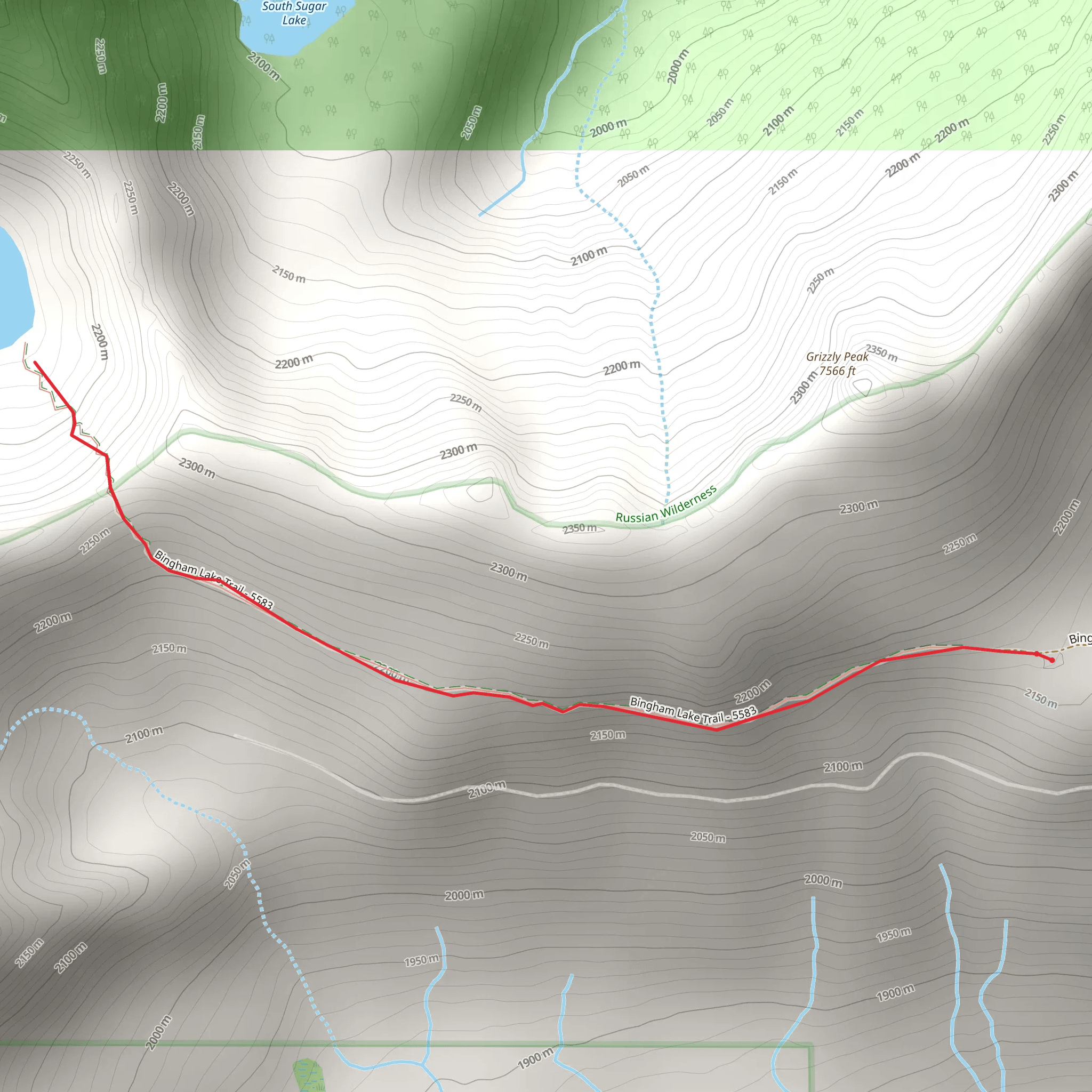Bingham Lake Trail mobile static map