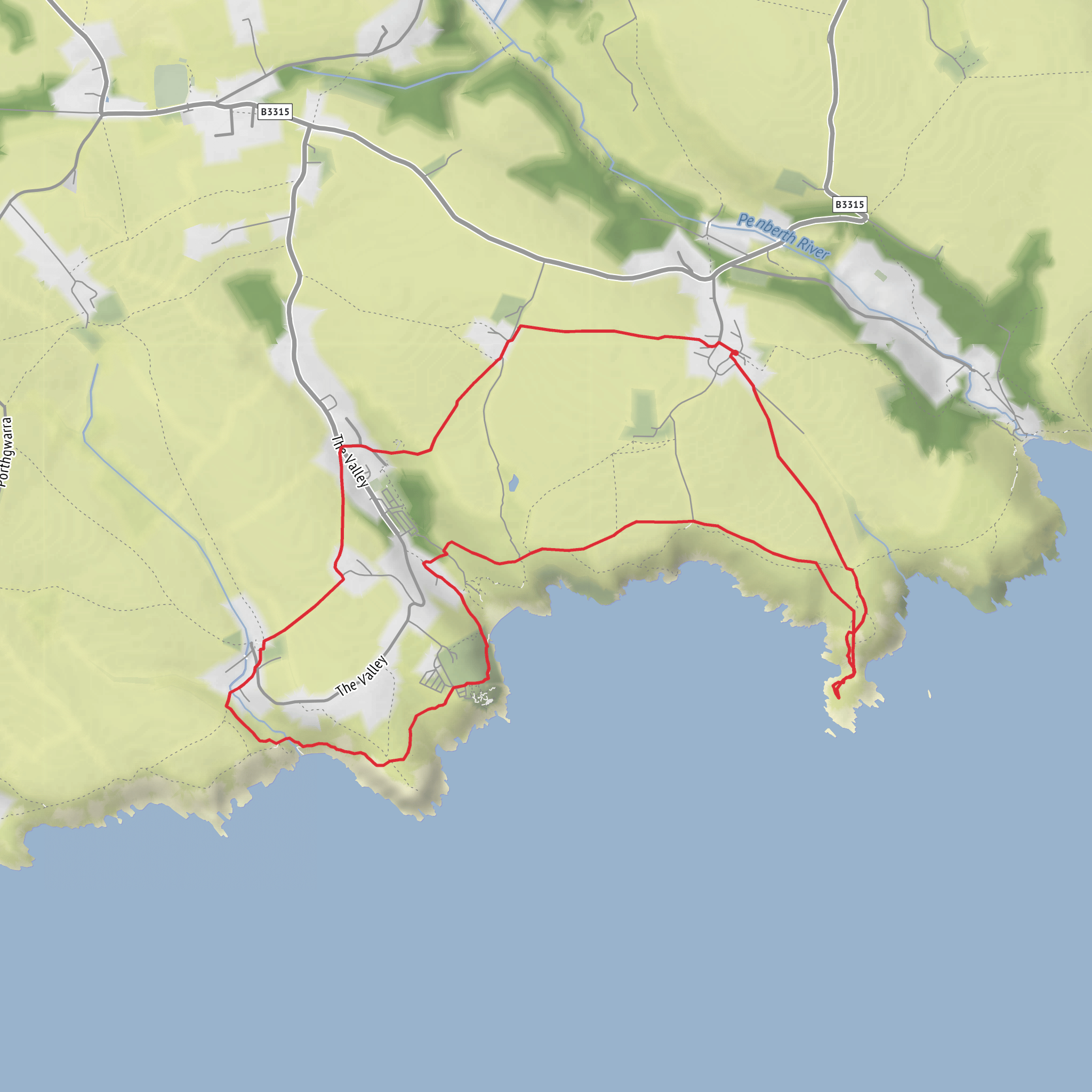 Logan Rock and Port Curno Loop mobile static map