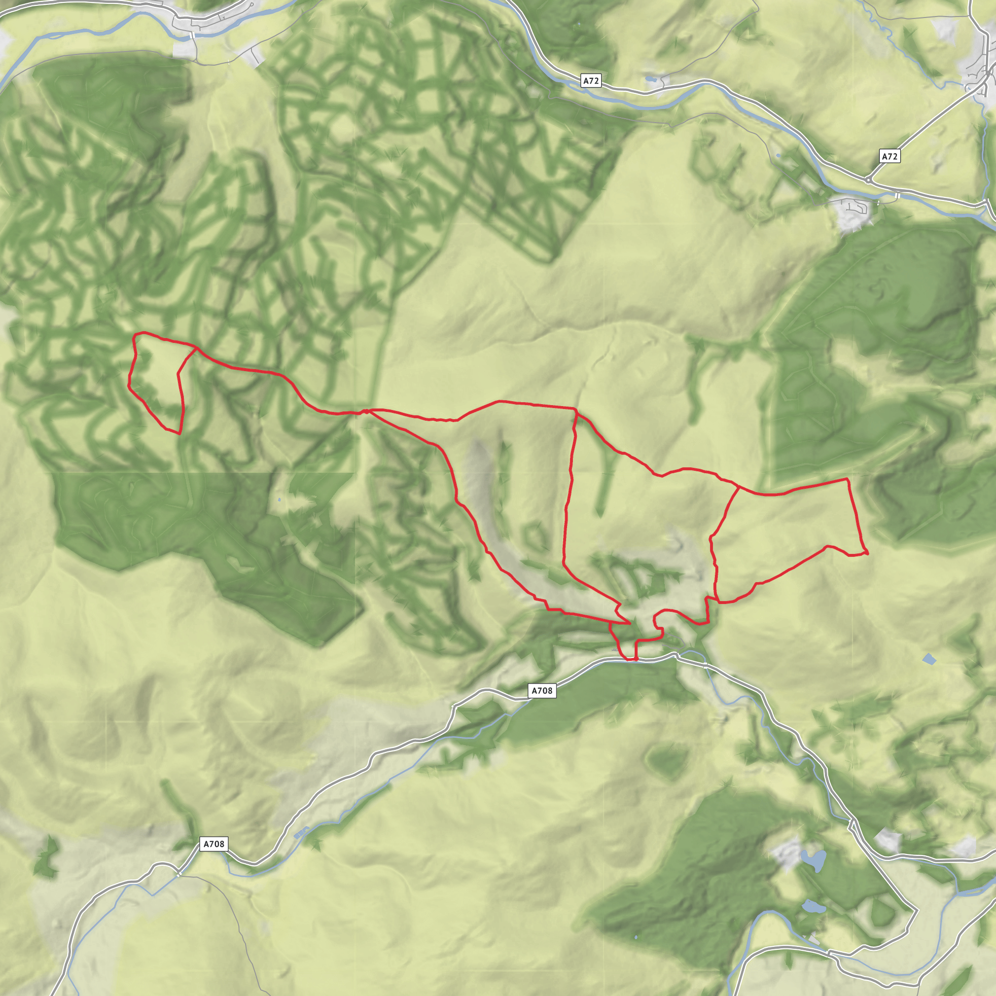 Broomy Law and Lucken Head Loop mobile static map