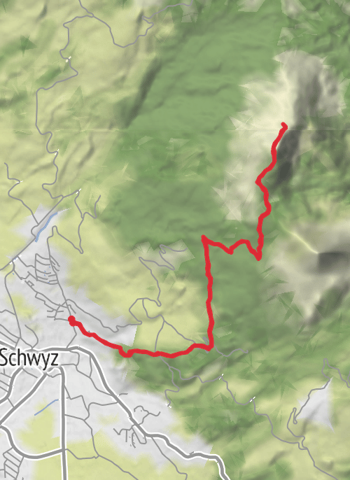 Hike from Schwyz mobile static map
