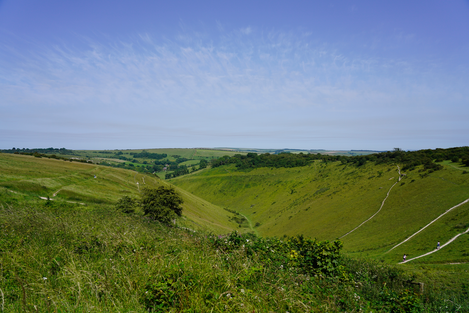 An image depicting the trail Edburton Hill and Devil's Dyke from Saddlescombe and its surrounding area.