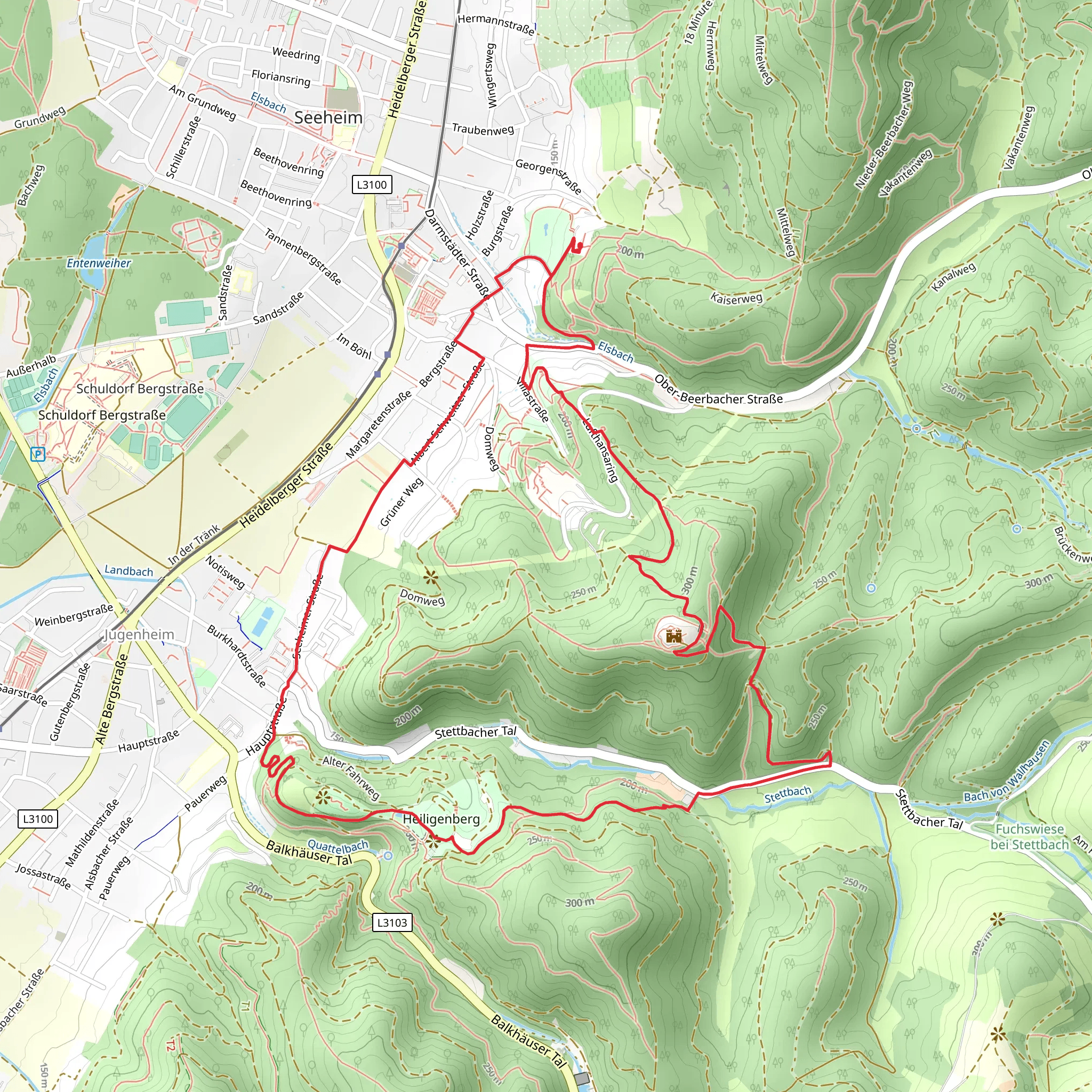 Alemannenweg and Bluetenweg mobile static map