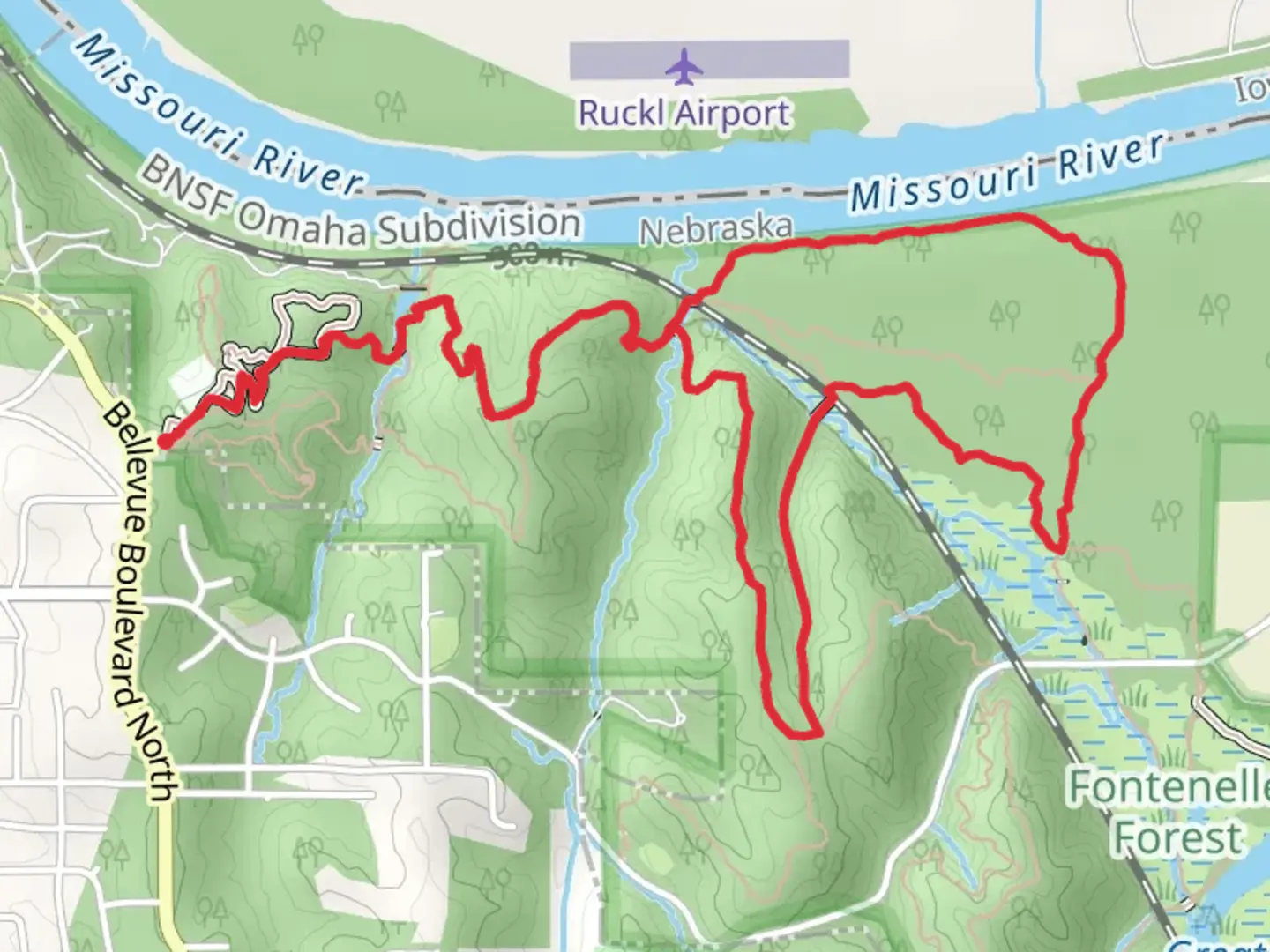 An image depicting the trail Childs Hollow, Missouri and Handsome Hollo Loop Trail and its surrounding area.