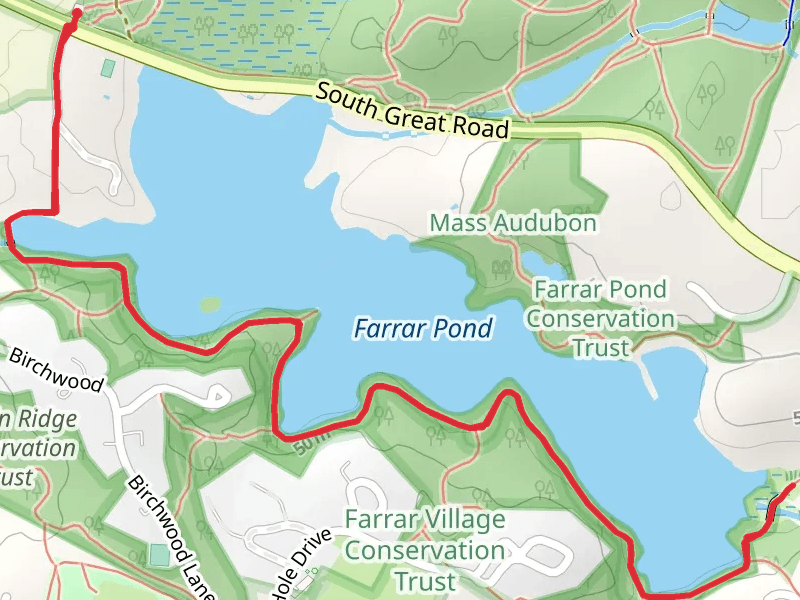 Farrar Pond via Bay Circuit Trail