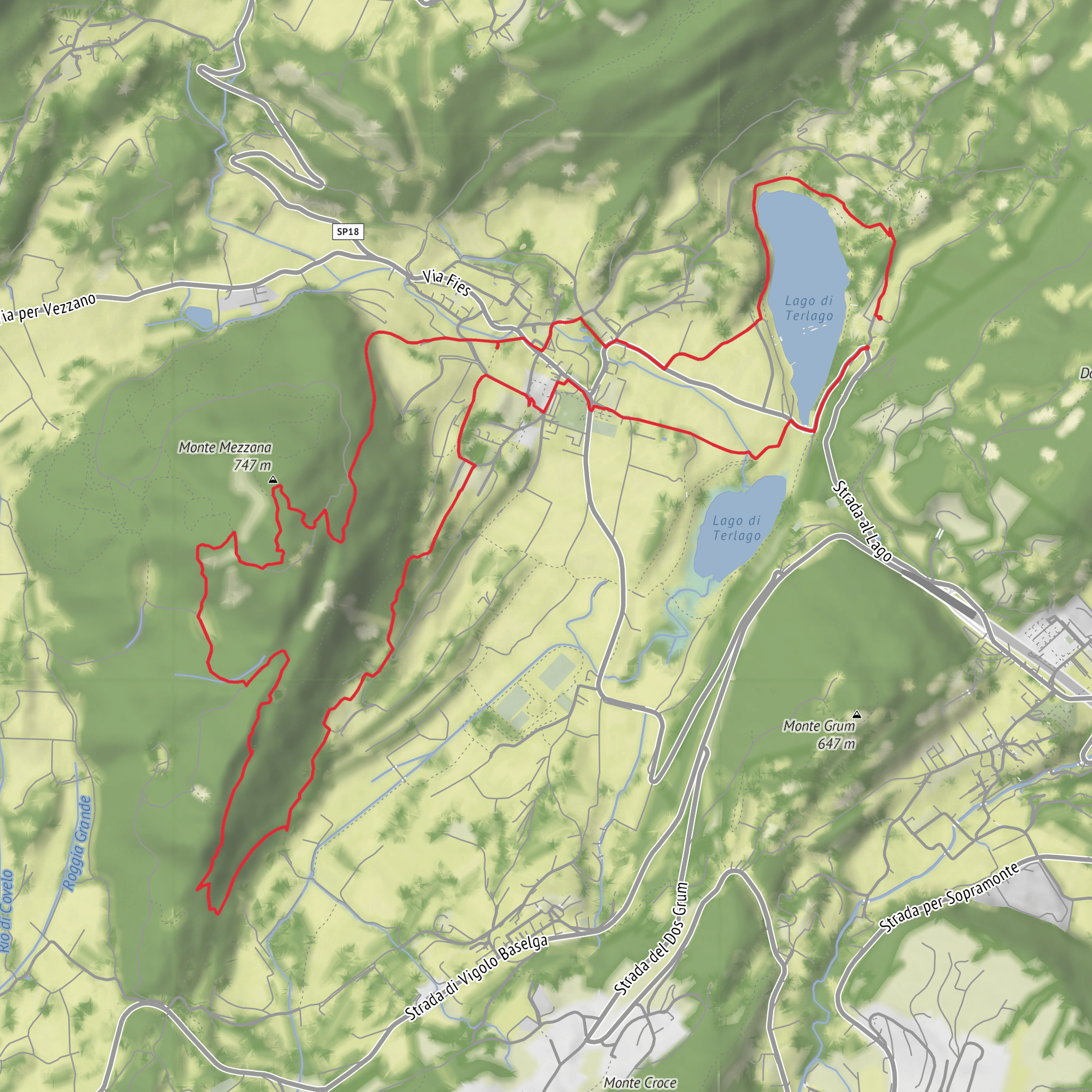 Travolt Loop via Lago di Terlago and Monte Mezzana mobile static map