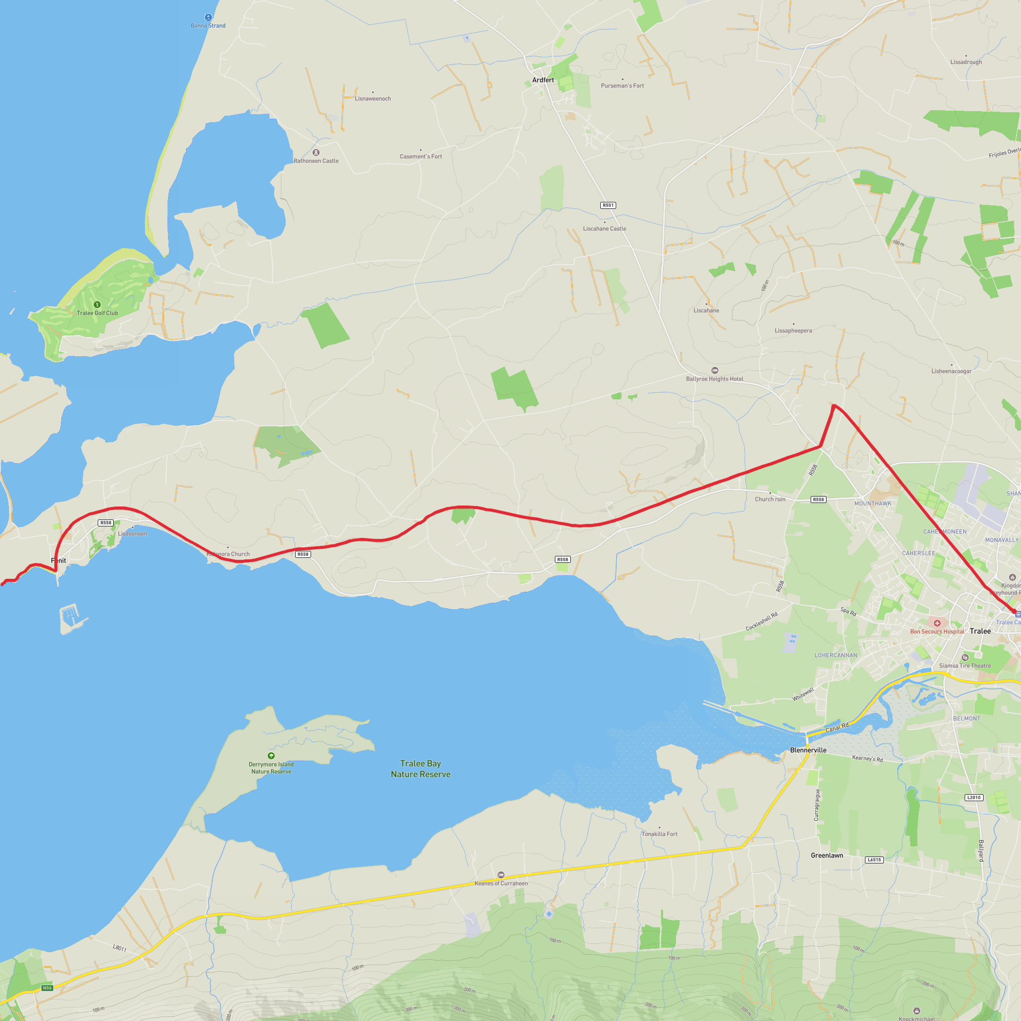 Tralee- Fenit Greenway mobile static map